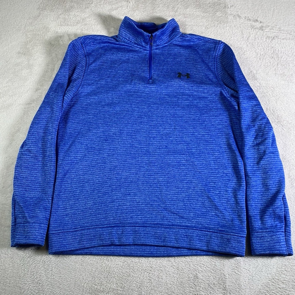 Under Armour Pullover Mens Medium Blue Quarter Zip UA Storm Golf Outdoors Active